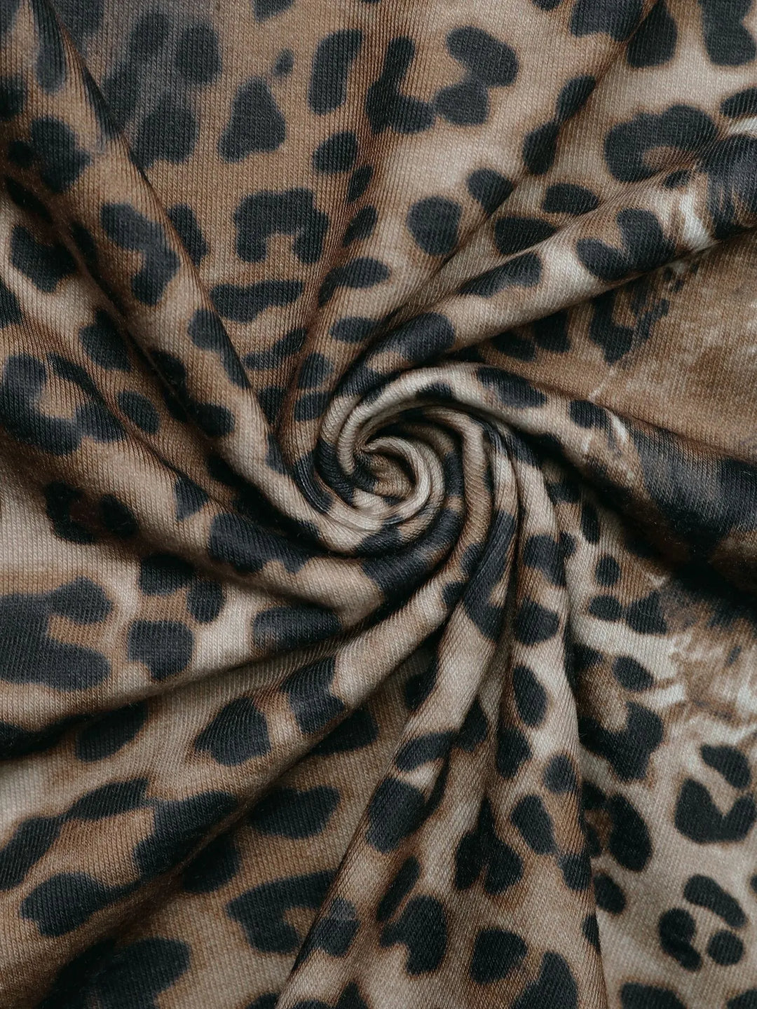 Leopard Print Long-Sleeve Crop Top