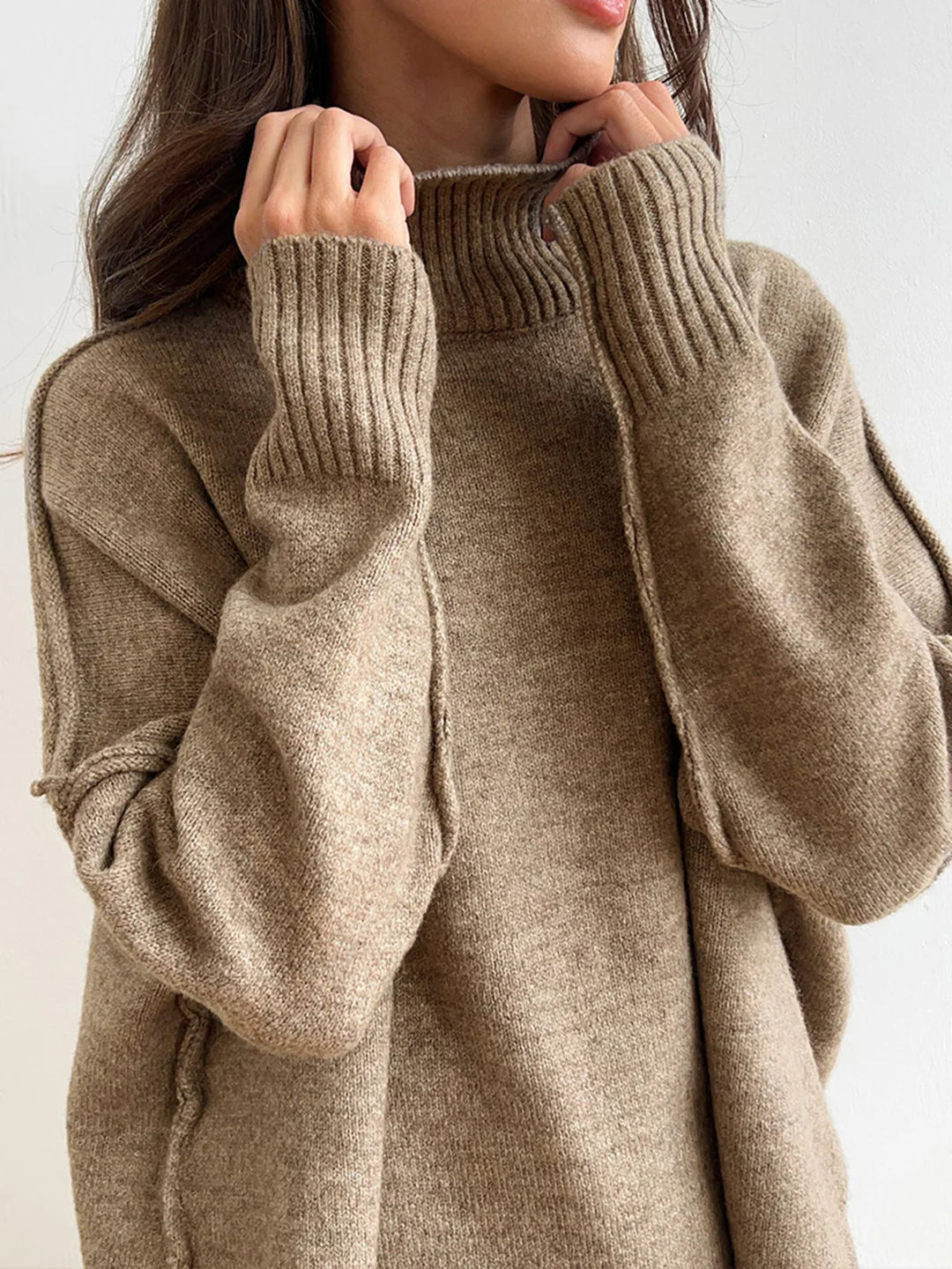 Turtleneck Knit Sweater Pants Set