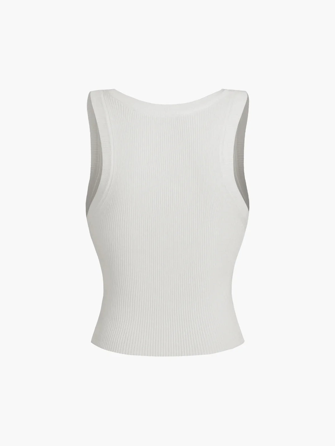 Ribbed O-Neck Sleeveless Tank Top