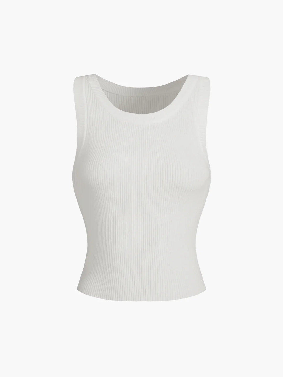 Ribbed O-Neck Sleeveless Tank Top