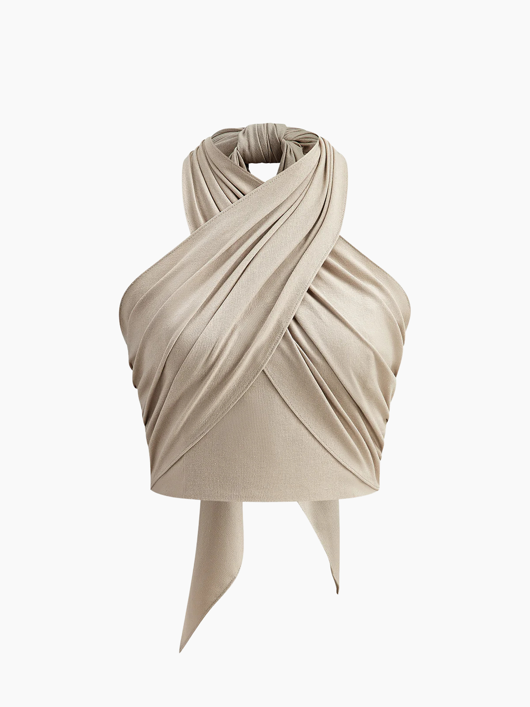 Crossover Strapless Halter Crop Top