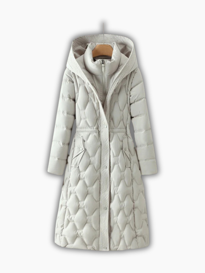 Long Quilted Hooded Winter Coat