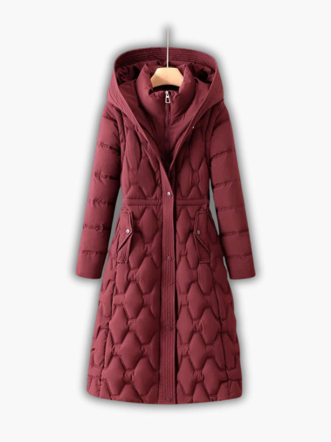 Long Quilted Hooded Winter Coat