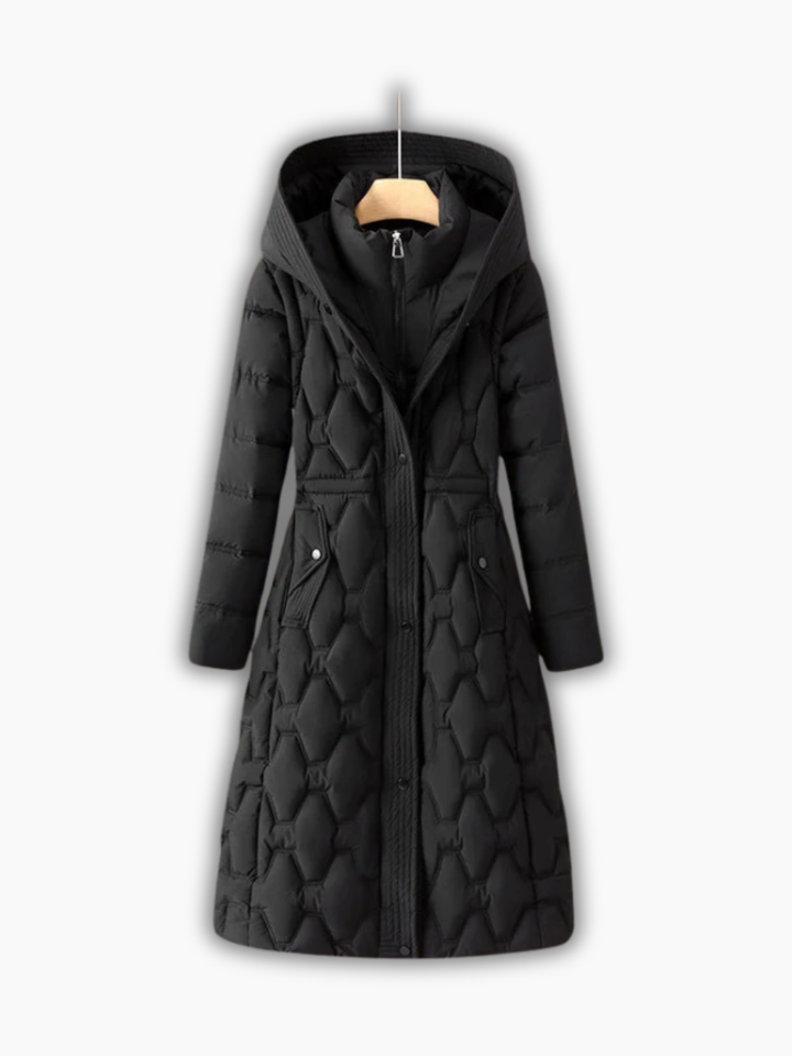 Long Quilted Hooded Winter Coat