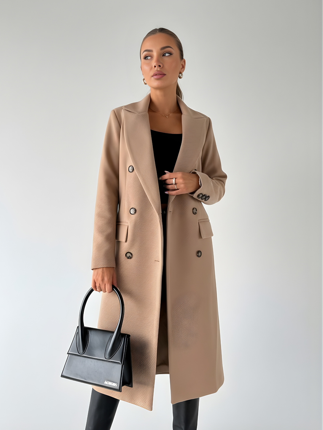 Double-Breasted Woolen Coat