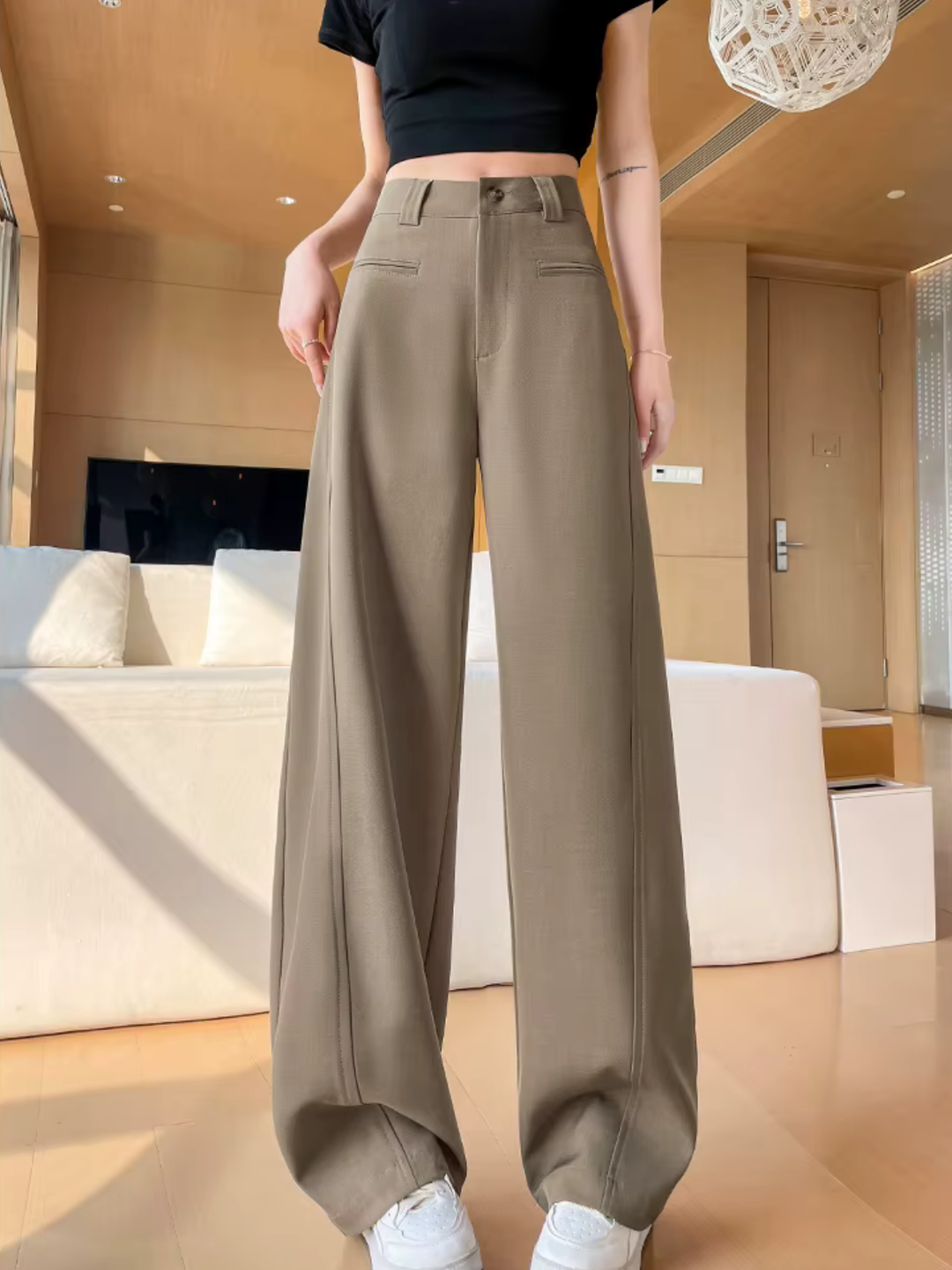 High-Waist Wide-Leg Office Pants