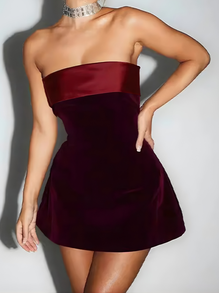 Tube-Top Strapless A-Line Mini Dress