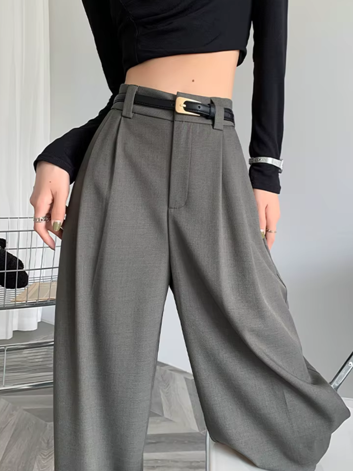 High-Waist Wide-Leg Suit Pants