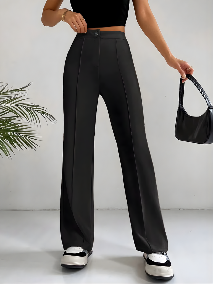High-Waist Straight-Leg Jersey Pants