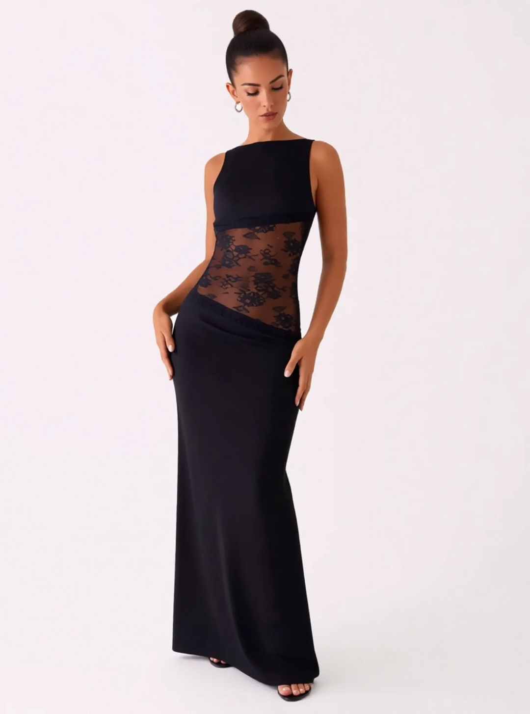 Low Waist Lace Maxi Dress